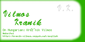 vilmos kranik business card